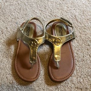 Girls Micheal Kors Gold Sandal